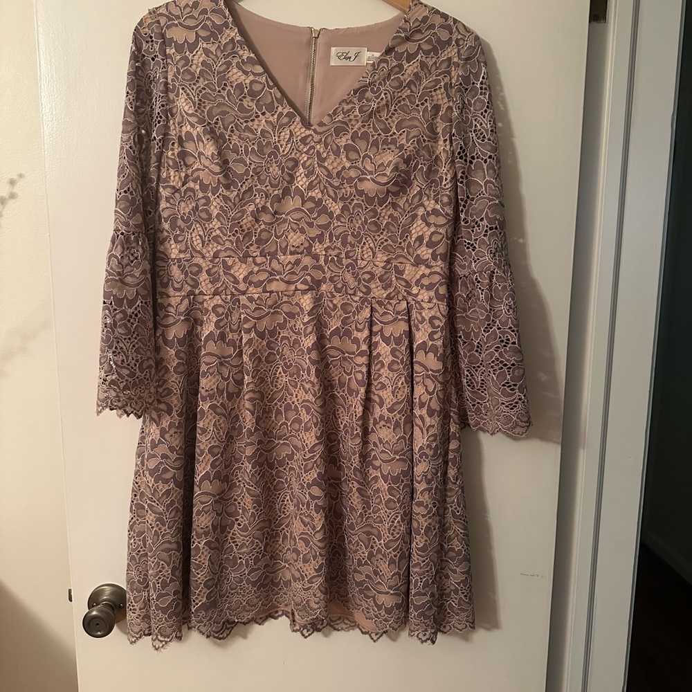 Eliza J Lace Fit and Flare Dress